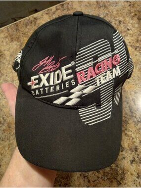 Vintage NASCAR #99 Jeff Burton Exide Batteries Racing Team Strapback Hat/Cap